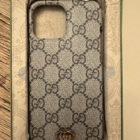 New GUCCI iPhone 14 PRO Max case Ophidia Supreme Brown GG Logo W/ Box